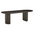 Kingston Brown 12 Seater Oval Dining Table with Fluted Base