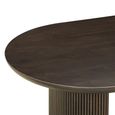 Kingston Brown 12 Seater Oval Dining Table with Fluted Base