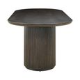 Kingston Dark Wood 12 Seater Oval Dining Table with Fluted Base