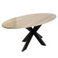 Avalon Travertine Beige 8 Seater Oval Dining Table with Spider Legs