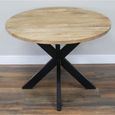 Dining Table - 100cm - 4 Seater - Round - Spider Legs - Mango Wood and Metal