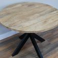 Dining Table - 100cm - 4 Seater - Round - Spider Legs - Mango Wood and Metal