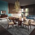 Bellagio Extending Dining Table - 208cm-262cm - 8-10 Seater - Sculptural Angled Base - High Gloss Walnut - Wooden