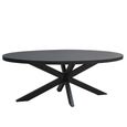 Kala Dining Table - 240cm - 8 Seater - Oval - Spider Legs - Black - Mango Wood