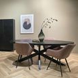 Kala Dining Table - 240cm - 8 Seater - Oval - Spider Legs - Black - Mango Wood