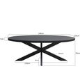Kala Dining Table - 240cm - 8 Seater - Oval - Spider Legs - Black - Mango Wood