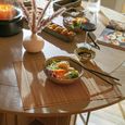 Tambour Beige 6 Seater 150cm Round Dining Table thumbnail 2