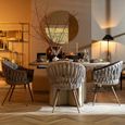 Tambour Beige 6 Seater 150cm Round Dining Table thumbnail 5