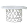 Clearance - Boho Round 6 Seater 140cm Dining Table White Carved Wood thumbnail 2
