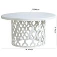 Clearance - Boho Round 6 Seater 140cm Dining Table White Carved Wood thumbnail 5