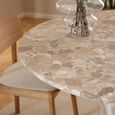 Naxos Round Dining Table - 4 Seater - Pedestal - 130cm - Latte Brown Marble
