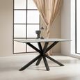 Heaven Dining Table - 4 Seater - 135cm - Grey Ceramic - with Star Legs