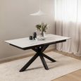 Heaven Extending Dining Table - 6-8 Seater - 168cm-210cm - White Ceramic - with Star Legs