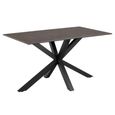 Heaven Dining Table - 4 Seater - 135cm - Black Ceramic - with Star Legs