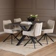 Heaven Dining Table - 4 Seater - 135cm - Black Ceramic - with Star Legs