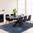 Heaven Extending Dining Table - 6-8 Seater - 168cm-210cm - Black Ceramic - with Star Legs