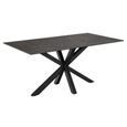 Heaven Dining Table - 6 Seater - 160cm - Black Ceramic - with Star Legs