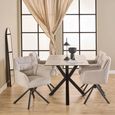 Heaven Dining Table - 4 Seater - 135cm - Grey Ceramic - with Star Legs