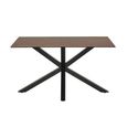 Heaven Dining Table - 4 Seater - 135cm - Rusty Brown Ceramic - with Star Legs