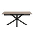 Heaven Extending Dining Table - 6-8 Seater - 168cm-210cm - Rusty Brown Ceramic - with Star Legs