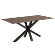 Heaven Dining Table - 6 Seater - 160cm - Rusty Brown Ceramic - with Star Legs