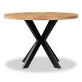 Viento Oak - Sunburst Round Dining Table - 4 Seater - 110cm - with Black Spider Legs