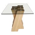 Newton Dining Table - 6 Seater - 180cm - Glass and Oak