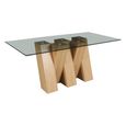 Newton Dining Table - 6 Seater - 180cm - Smoked Glass and Oak