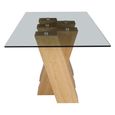 Newton Dining Table - 6 Seater - 180cm - Smoked Glass and Oak