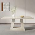 Milan Dining Table - Travertine Beige Engineered Marble - Sizes Available