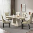 Milan Dining Table - Travertine Beige Engineered Marble - Sizes Available