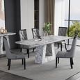 Milan Dining Table - Grey Marble - Sizes Available