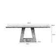 Milan Dining Table - Grey Marble - Sizes Available