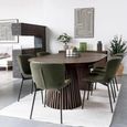 Osaka Round Extending Dining Table - 4-8 Seater - 120cm-200cm - Slatted Base - Smoked Oak