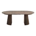 Osaka Round Extending Dining Table - 4-8 Seater - 120cm-240cm - Slatted Base - Smoked Oak