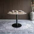 Bolzano Round Dining Table - Pedestal - 4 Seater - 110cm - White and Black