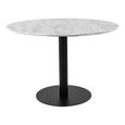 Bolzano Round Dining Table - Pedestal - 4 Seater - 110cm - White and Black