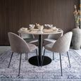 Bolzano Round Dining Table - Pedestal - 4 Seater - 110cm - White and Black