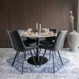 Bolzano Round Dining Table - Pedestal - 4 Seater - 110cm - White and Black
