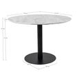 Bolzano Round Dining Table - Pedestal - 4 Seater - 110cm - White and Black
