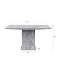 Turin Square Dining Table - 8 Seater - 140cm - Grey Marble