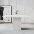 Turin Square Dining Table - 8 Seater - 140cm - White Marble