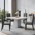 Turin Square Dining Table - 8 Seater - 140cm - White Marble