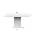 Turin Square Dining Table - 8 Seater - 140cm - White Marble