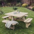 Westwood Garden Picnic Table Set - Square - 4 Benches
