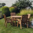 Garden Dining Set - 4 Seater - Round - Redwood
