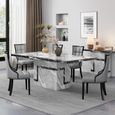 Venice Dining Table - Armani Grey Engineered Marble - Sizes Available