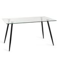 Clearance - Martini Dining Table - 6 Seater - 140cm - Tempered Glass - FSS16993
