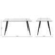 Clearance - Martini Dining Table - 6 Seater - 140cm - Tempered Glass - FSS16993