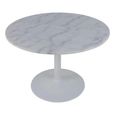 Clearance - Tarifa Round Dining Table - 4 Seater - 110cm - White Marble - A506